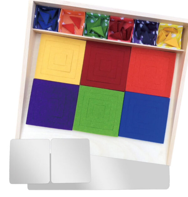 Lerntablett Naturfilz Set II – Quadrate