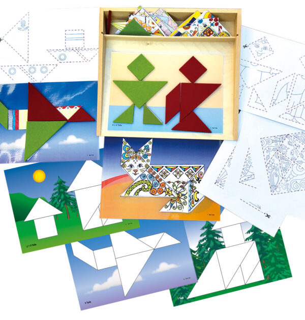 Lerntablett Naturfilz Set IV – Tangram