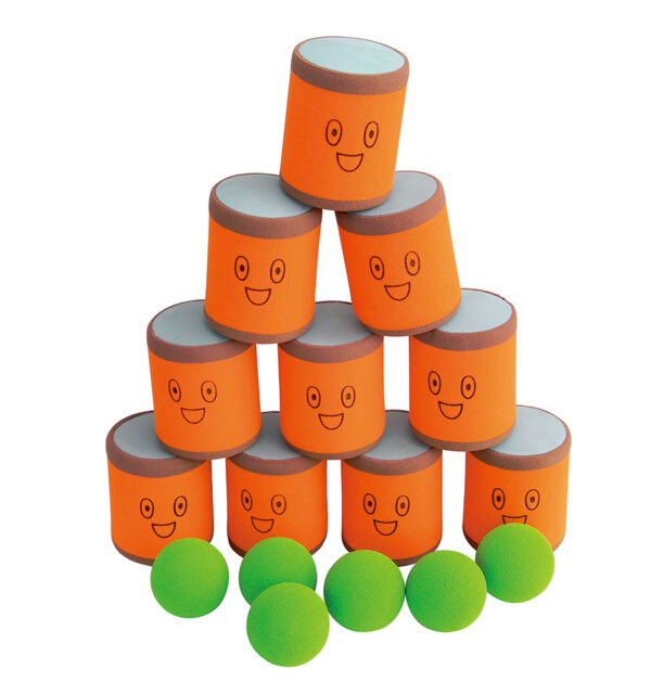 Dosen-Wurfspiel aus Schaumgummi