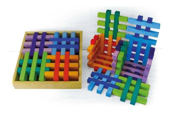 Holzspiel - Gitterklötze XL bunt