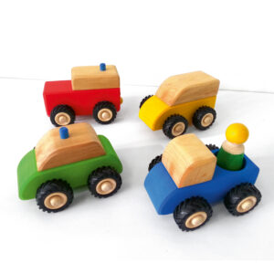 Holzspiel - Kleines Holzfahrzeuge-Set 4-tlg.