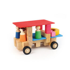 Holzspiel - Räder + Platten-Set 50 Teile