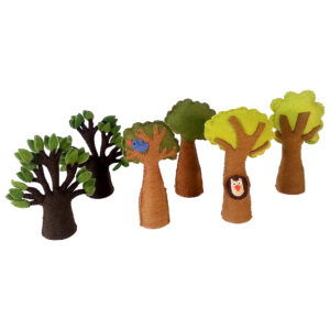 Holzspiel - Filzbäume 6er Set